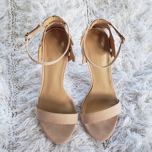 Topshop Nude Ankle Strap Heels - Picture 2 of 8